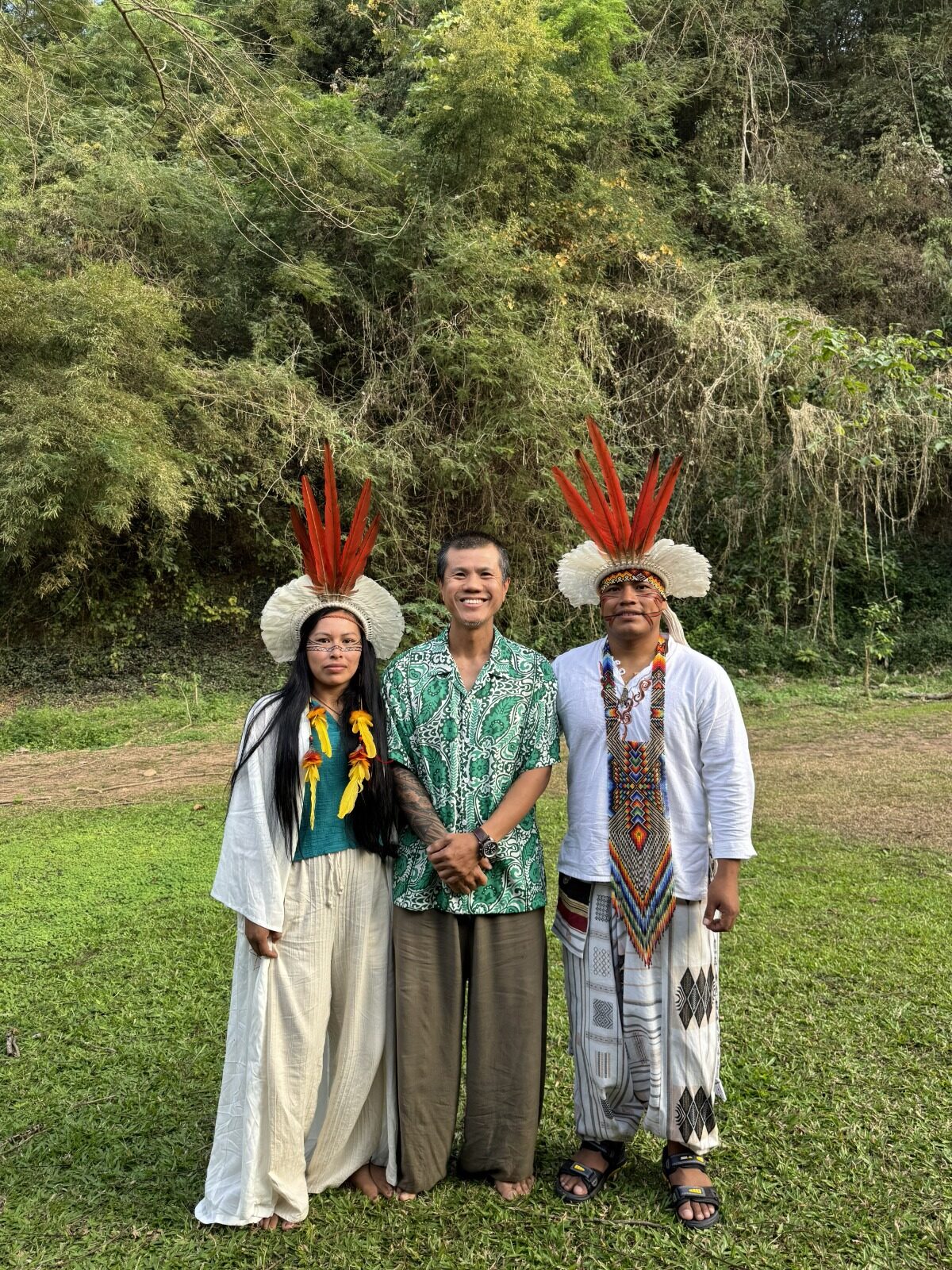Kay with indigenous leaders from the Amazon rainforest